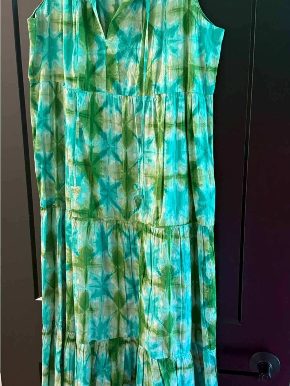 Tuckernuck Turquoise and Green Tie-Dye Maxi Dress